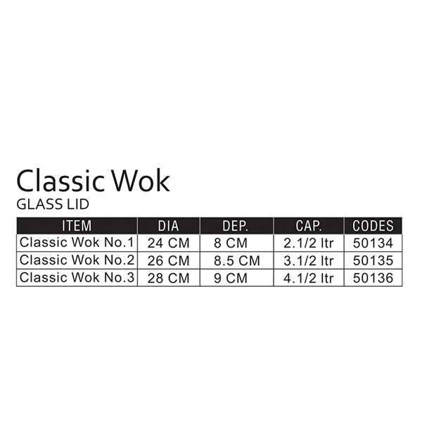 Classic Wok- Glass LID
