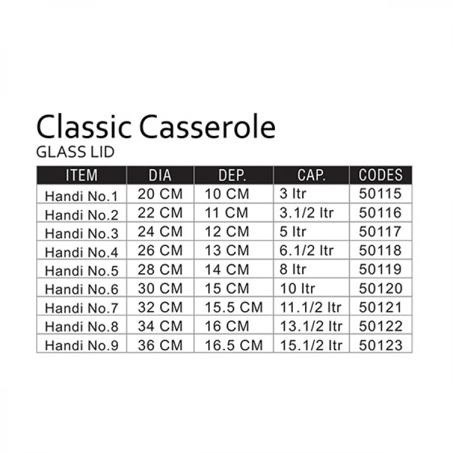 Classic Casserole- Glass Lid